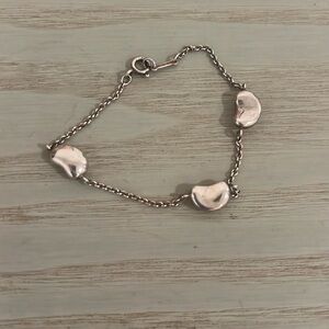 Tiffany sterling silver 3 bean bracelet - about 7 inches